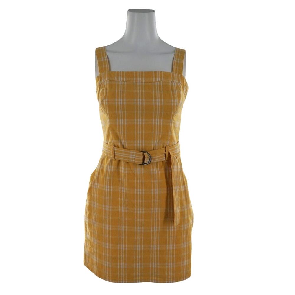 Hollister Plaid Sunny Yellow Summer Dress - Adjustable Straps -Size M